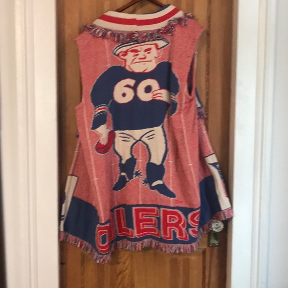 Vintage Houston Oilers Duster/ long vest. Cimarron by Raggs Plus - Picture 9 of 10